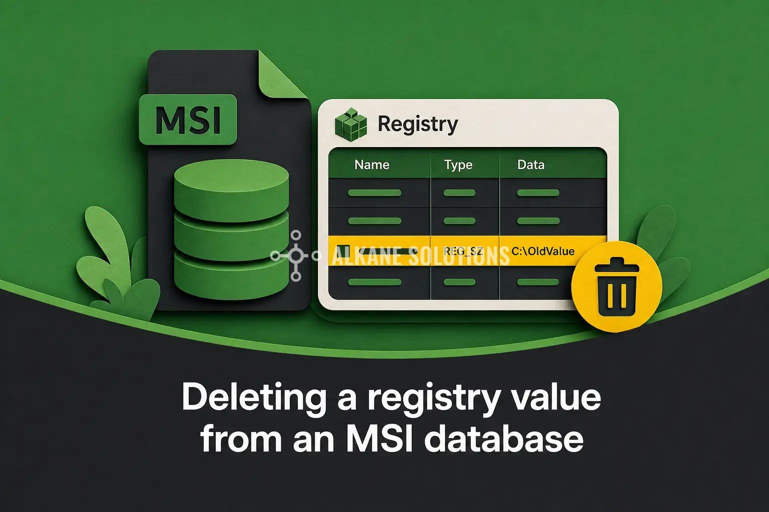 Deleting a registry value from an MSI database