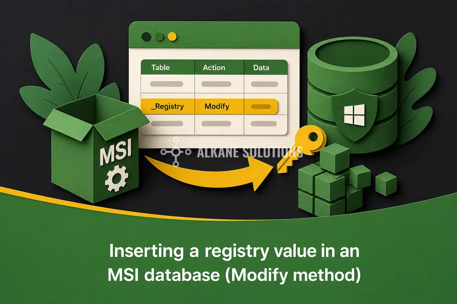 Inserting a registry value in an MSI database (Modify method)