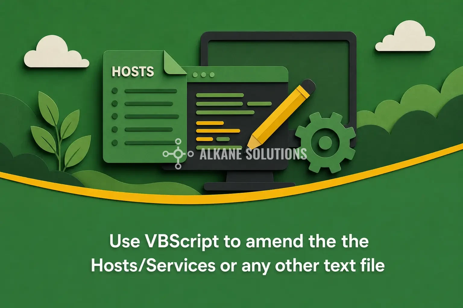 Use VBScript to amend the the Hosts/Services or any other text file