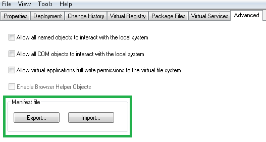 App-V 5.1 Sequencer Import/Export Manifest