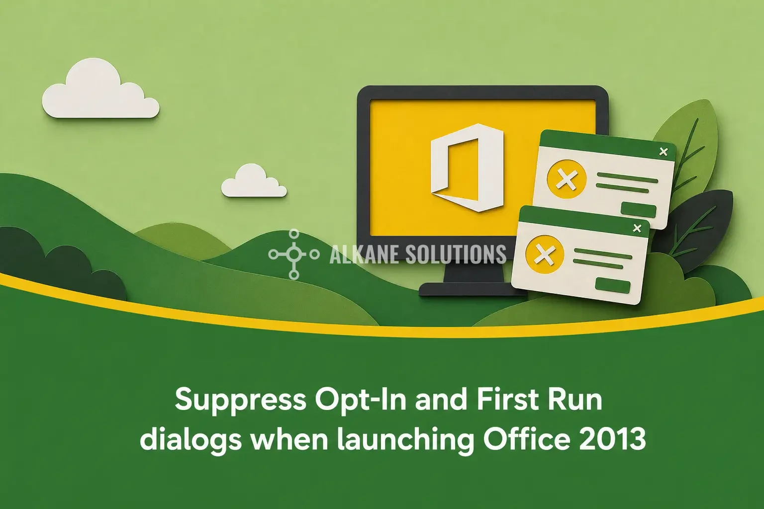 Suppress Opt-In and First Run dialogs when launching Office 2013