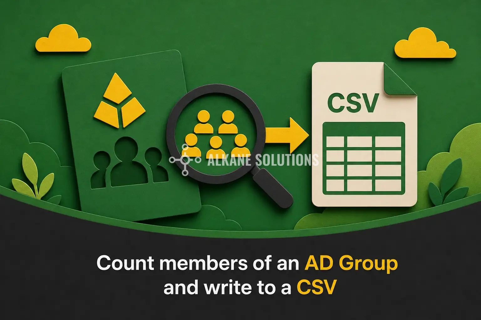 Count members of an AD Group and write to a CSV