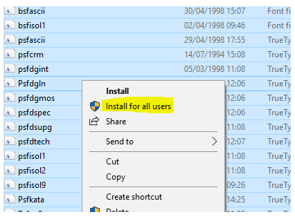 Install Fonts for All Users