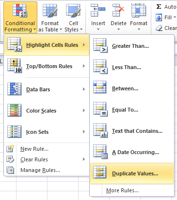 Using Excel Find Duplicates