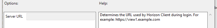 VMWare Horizon Client ServerURL
