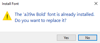 Font Already Installed