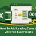 How To Add Leading Zeros to Zero Pad Excel Values