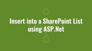 Insert into a SharePoint List using ASP.Net