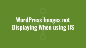 WordPress Images not Displaying When using IIS